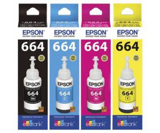 Epson 664 Black, Cyan, Magenta, Yellow Set Cerneala (4 sticlute)
